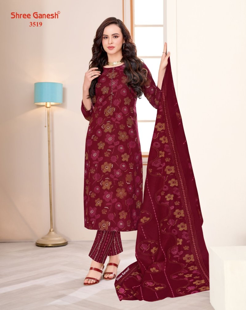 Samiyra Vol 25 By Shree Ganesh Cotton Printed Dress Material 